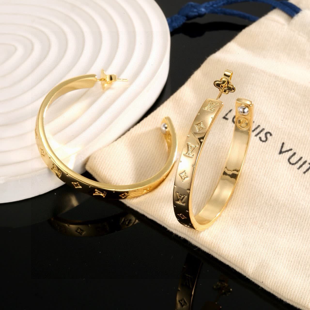 Louis Vuitton Gold Hoop Earrings